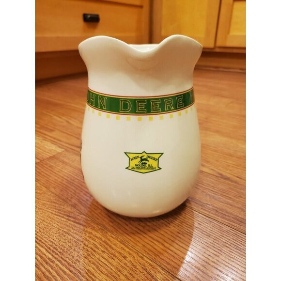 Gibson John Deere tractor model B‎ 8” Pitcher Ceramic White Green Tractor EUC - Picture 5 of 11